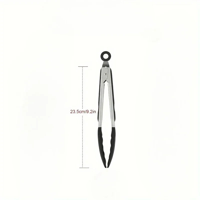3 Size Available Heavy Duty Stainless Steel Kitchen Tongs with Silicone Tips High Heat Resistant Locking Design Secure Grip