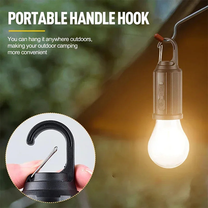 Outdoor Solar Powered LED Lamp Bulbs USB Charging Camping Light Portable Night Lights Waterproof Flashlight Fishing Essentials