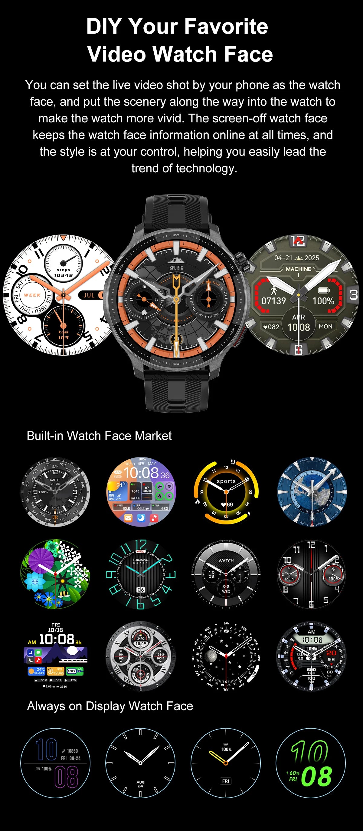 NEW 4G Memory GPS Offline Map Position Smart Watch Built-in App Market Game Compass Waterproof Swim Watches Sports Fashion Watch