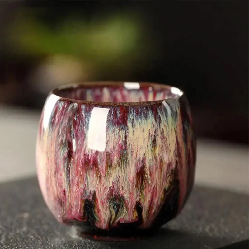 1/5pc Colorful Reactive Glaze Ceramic Coffee Mug 170ml Ceramic Espresso Tea Cup Home Office Lacquered Water Cups Drinkware