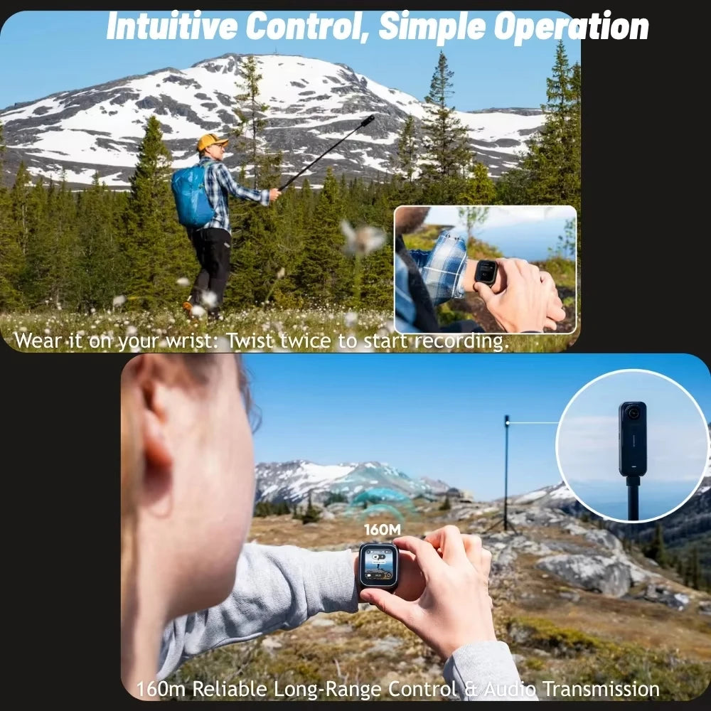 Insta360 X5 GPS Preview Remote With Built-in Mic All-in-one Watch Control For Ace Pro 2 Original Accessories