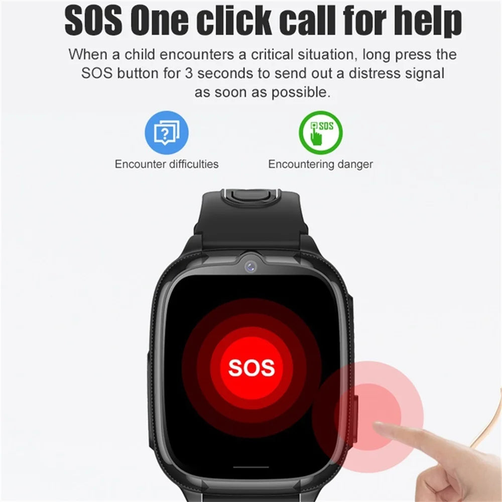 696 Kids Smartwatch 4G Network Video Call LBS WIFl Positioning Voice Calls Waterproof Children Smart Watch Calculator Student