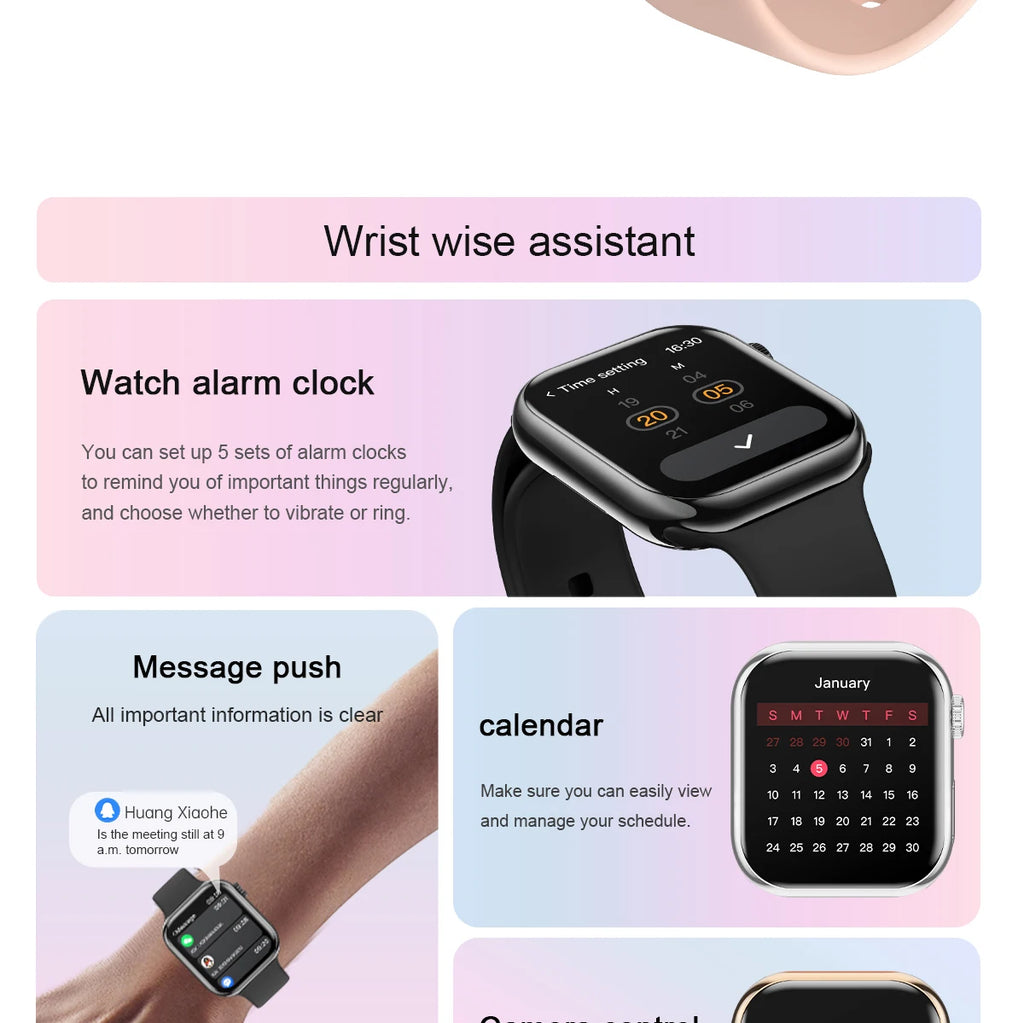 2026 Smart Watch 10 For Android IOS Bluetooth Health monitoring Talk Heart Rate Sleep Record Sports Smart Watch Ladies Men Gift