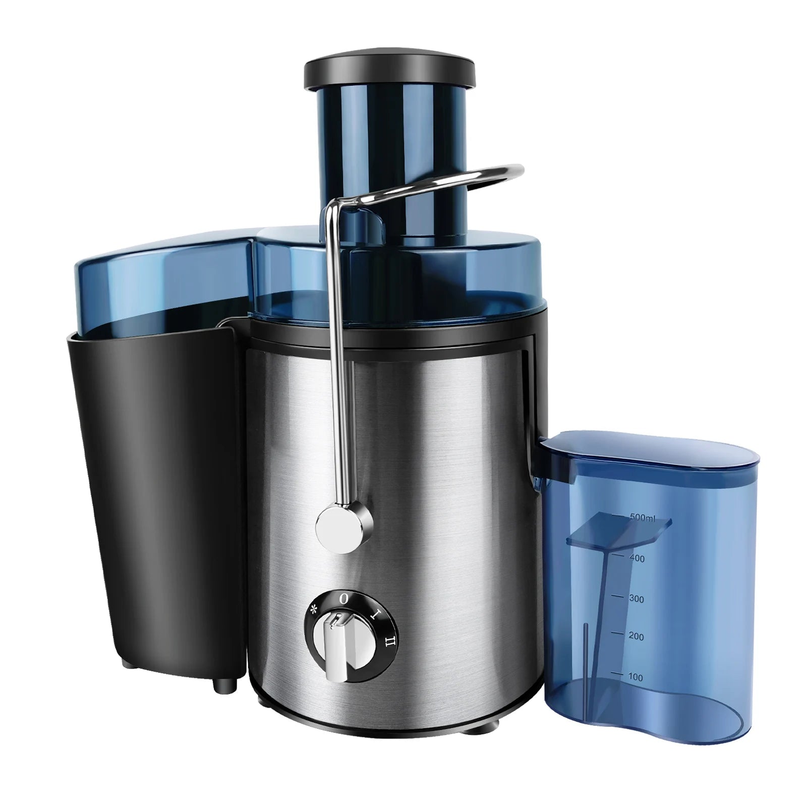 Stainless Steel Juicer Machine Fruit Vegetable Extractor 2 Speed Control Electric Juice Maker with 65mm Wide Feed Chute Easy Cleaning Detachable Parts for Home Kitchen Fresh Juice Orange Apple Carrot Celery