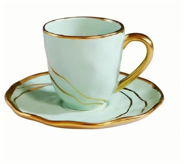 European style gold-plated ceramic Western food plate, hotel Western restaurant, home fruit pastry plate