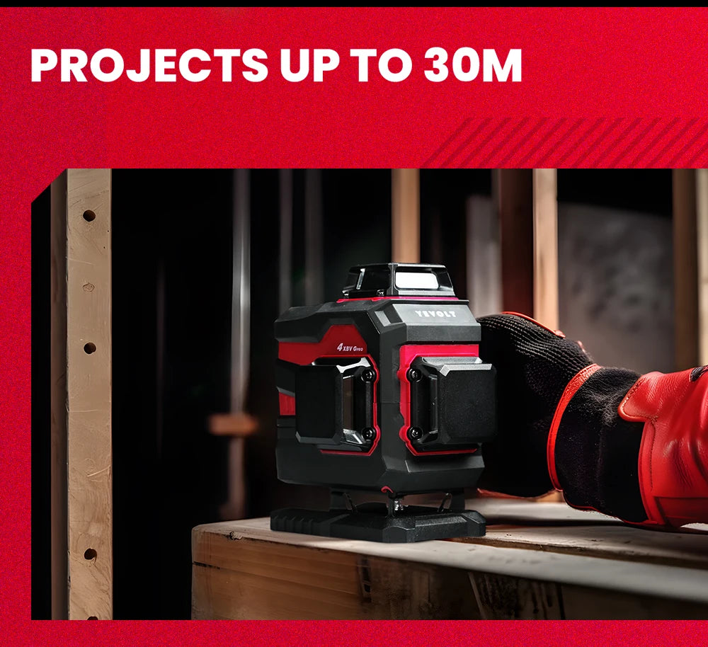 YEVOLT Laser Level Green Beam 12/16 Lines ±4° Self-leveling 3D 360° Horizontal and Vertical Measuring Tools - YVGLL4XS-Series