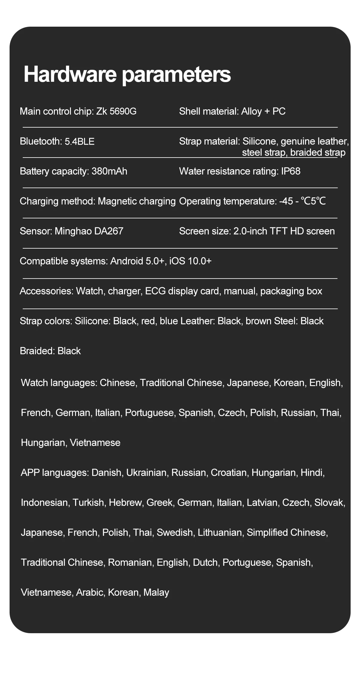 2026New Accurate Diagnosis Smart Watch ECG Blood Oxygen BP Uric Acid Lipids HD AMOLED Screen BT Call Health Smartwatch Men Women