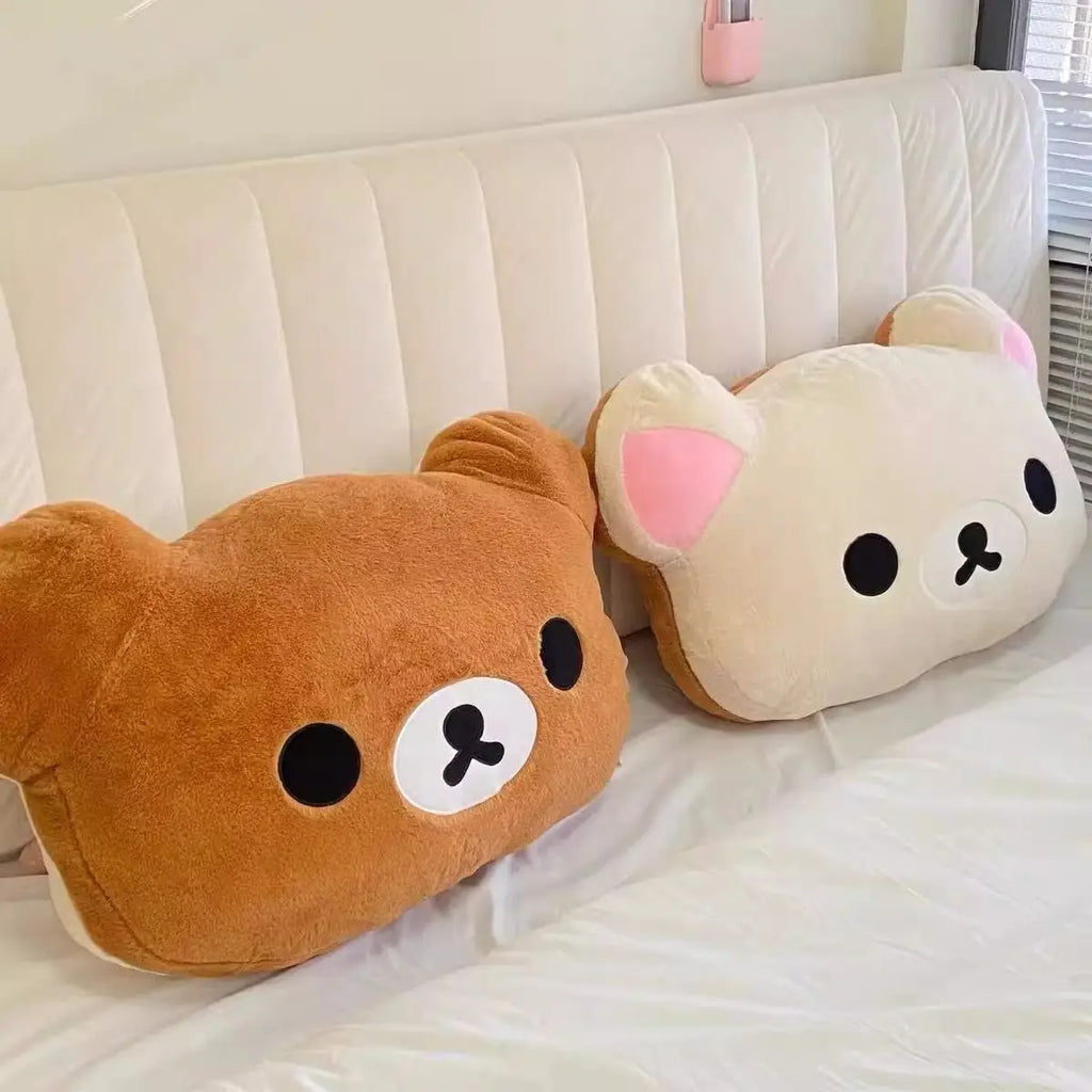 Cute Rilakkuma Plush Warm Hand Pillow Cartoon Bear Peluche Stuffed Toy Soft Cushion Birthday Gift