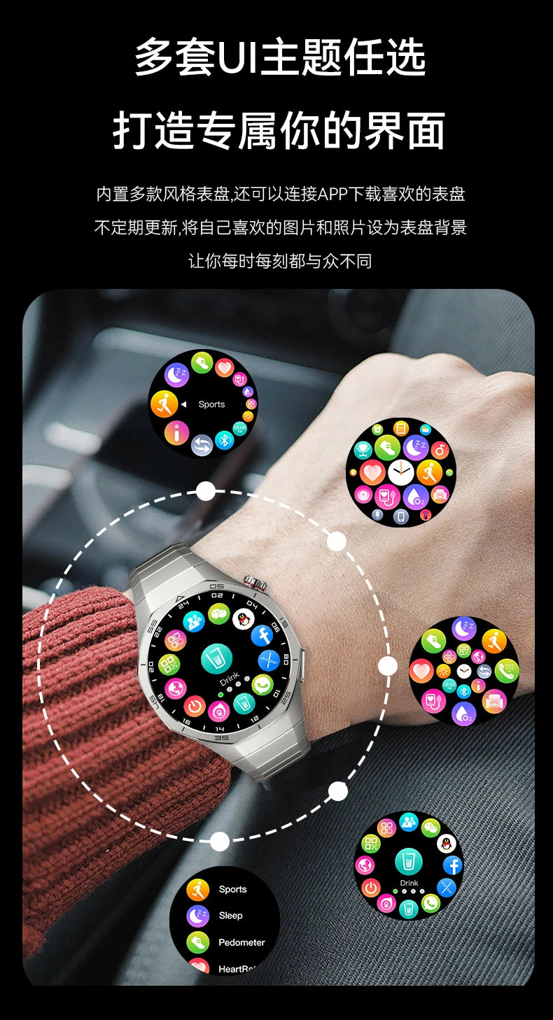 LAXASFIT 2025 New Smart Watch Men's 1.52 HD Screen Bluetooth Talk Heart Rate Monitor Men Women NFC Outdoor Sports Smart Watch