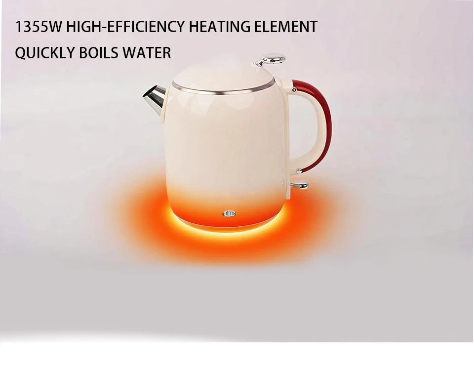 1.0L Anti-Scald Electric Kettle, Seamless Electric Kettle, 304 Stainless Steel Household Fast Boiling Kettle for Coffee Brewing