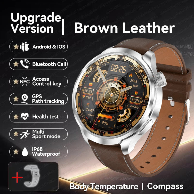 1.85-inch HD Sapphire Glass Smart Watch Men's GPS Movement Track NFC Bluetooth Call  Lingdong Island Health Detection Smartwatch