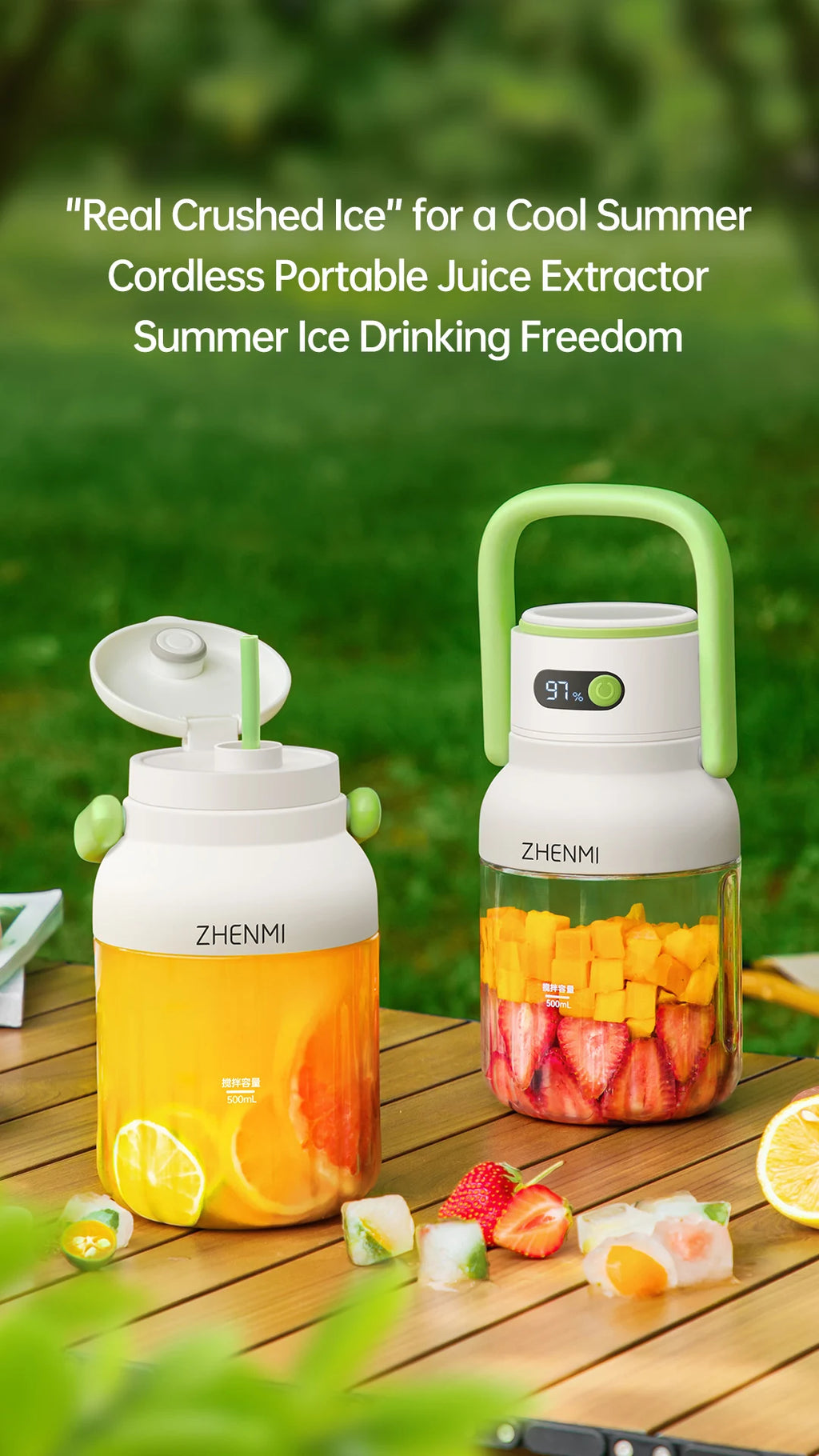 Portable Juicer, 33oz. Vessel, USB-C Rechargeable, Easy To Clean, Suitable For Juicing Fruits And Vegetable,
