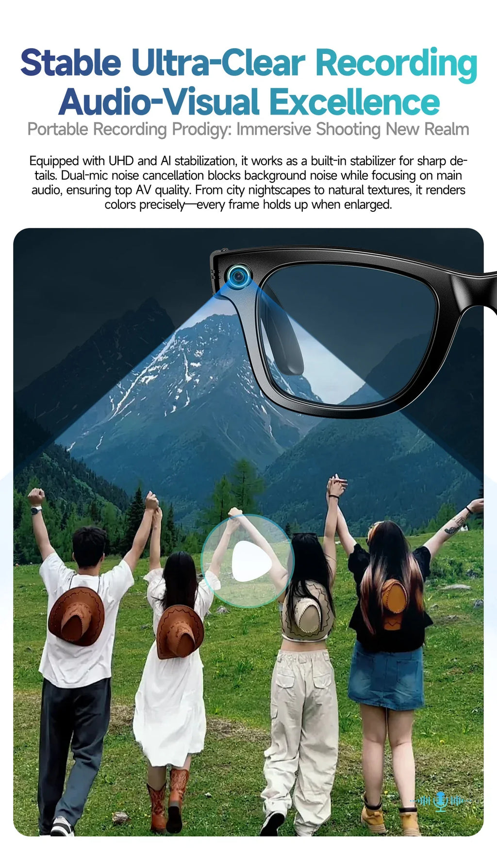 2026 New Upgrade smart glasees With Camera Video Recording AI Photo Recognition Bluetooth Call Translation Voice Sunglasses Man