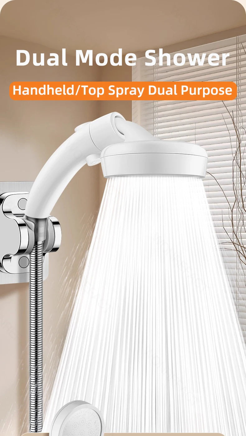 High Pressure Shower Head With One-key Stop Button Adjustable Water Saving Handheld Showerhead Universal Bathroom Spray Nozzle