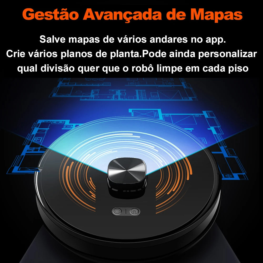 Robot Vacuum Cleaner ABIR X9,Laser Lidar,6500pa Suction,UV Cleaning, Multi-Floor Map,APP Restricted Area,Smart Home Wet Dry Mop