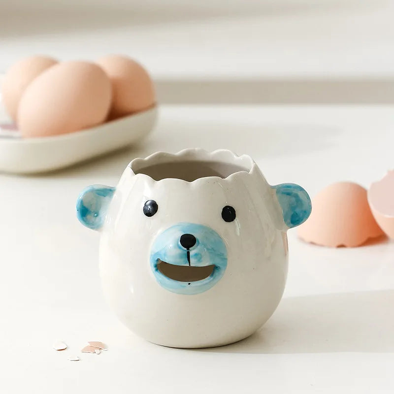 Egg White Separator Cartoon Shaped Ceramic Egg Yolk Separator Household Baking Tool Egg Liquid Filter