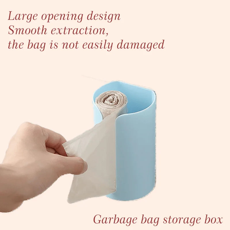 1pc Contemporary Wall-Mounted Plastic Bag Dispenser, Kitchen Garbage Bag Storage Basket, Convenient Pull-Out Organizer for Trash