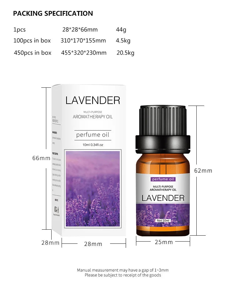 10ml Incense Water Soluble Essential Oil Lavender Tea Tree Lemon Rose Ocean Scent Humidifiers Refreshing Relax Releasing Stress