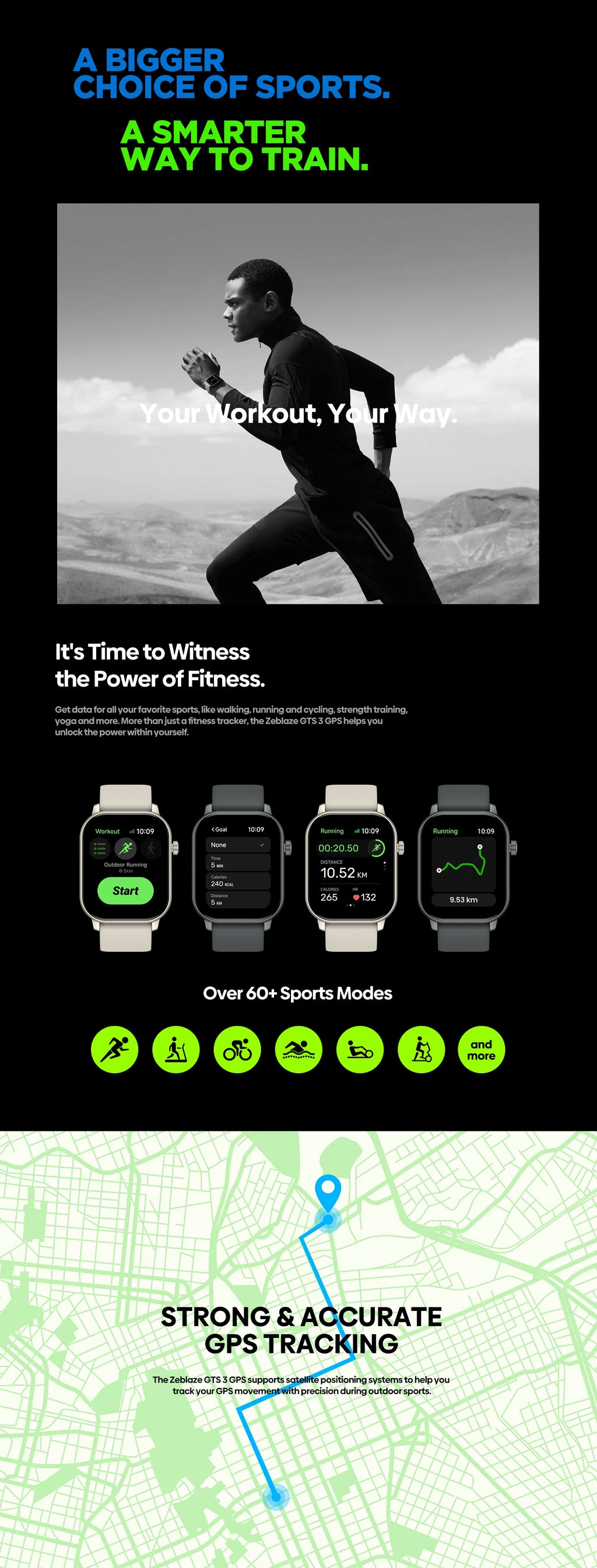 New 2025 Zeblaze GTS 3 GPS Smartwatch 2.01" Display Screen Make/Answer Phone Calls Heart Rate/SpO2/Stress Tracking Smart Watch