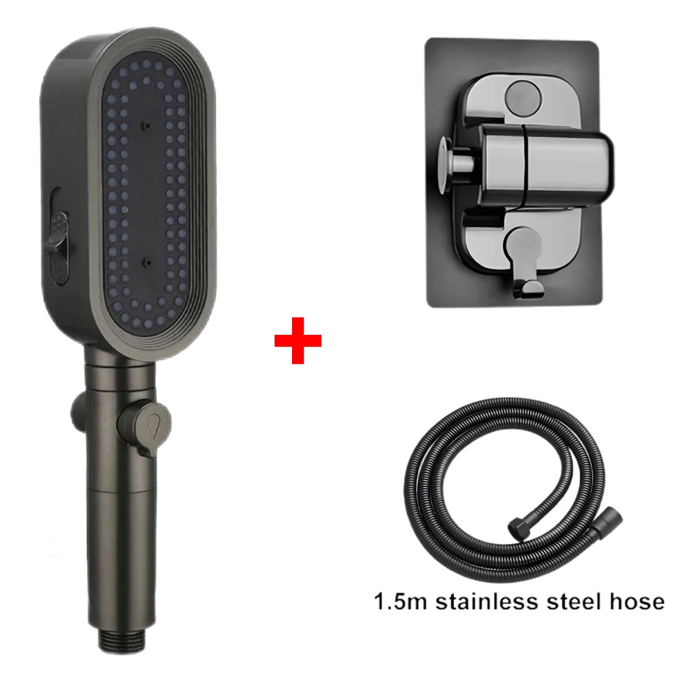 3 Modes Powerful Shower Head Anti-clogging and Easy To Clean Anti Anti-limescale Shower Head Handheld Flexible Bath  Shower Head