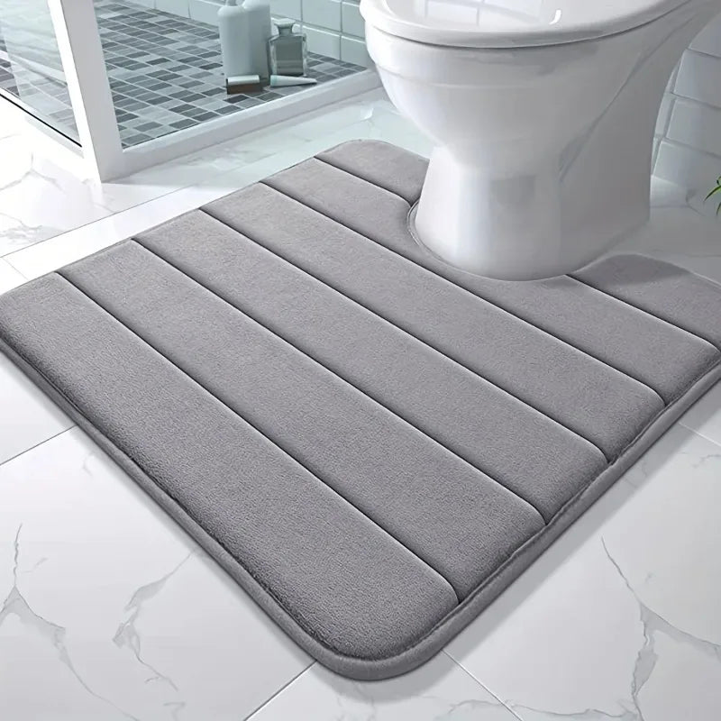 Memory Foam U-Shaped Toilet Seat Cover Anti-Skid Super Absorbent Bathroom Carpet Non-Slip Bath Mat for Bathroom Decor
