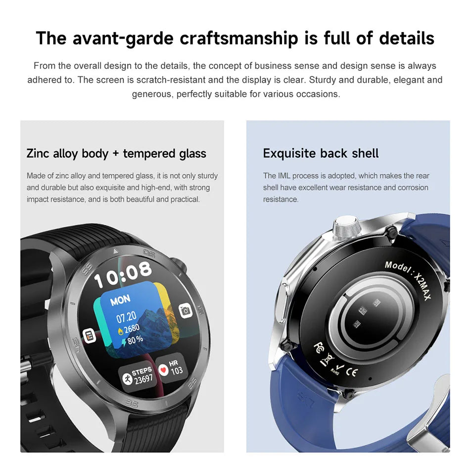 Smart Watch Men's 466*466 AMOLED HD Screen 4GB Memory 3D Surround Vision Watch BT Call IP68 Waterproof Man Smartwatch 2025 New