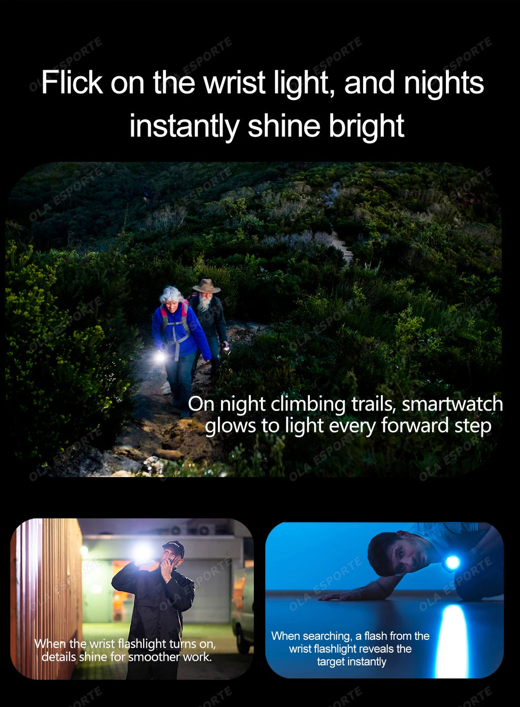 2025 New Men's GPS Sports Smart Watch 1.53'' AMOLED Display LED Flashlight Heart Rate Bluetooth Call 5ATM Waterproof Smartwatch