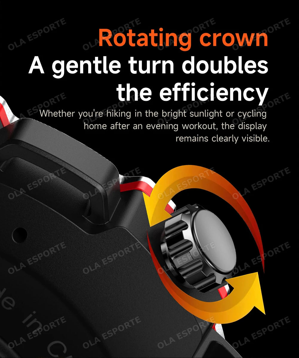 GPS Smart Watch 5ATM Waterproof Built-in Dual-band GNSS GPS Motion trajectory Military Sport Smartwatch Men 2025 New For Android