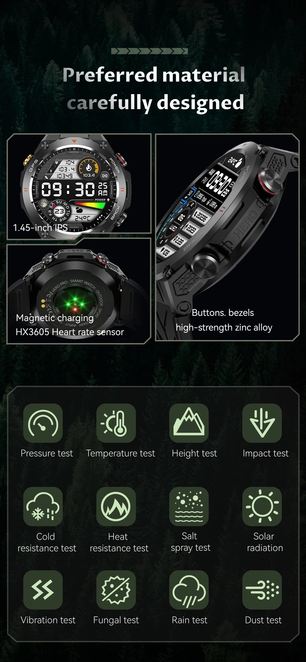2024 COLMI V75 GPS Smart Watch 1.45" Ultra HD Display Built-in GPS & Compass Make/Receive Phone Calls Smartwatch 650mAh Battery