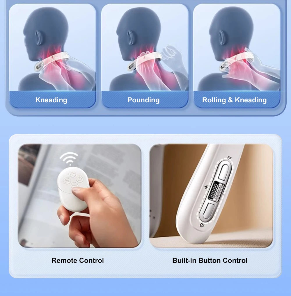 Smart Neck Massager Low Frequency Pulse Cervical Electric Massagers Relaxation Physiotherapy Vibration Massage Head Replaceable