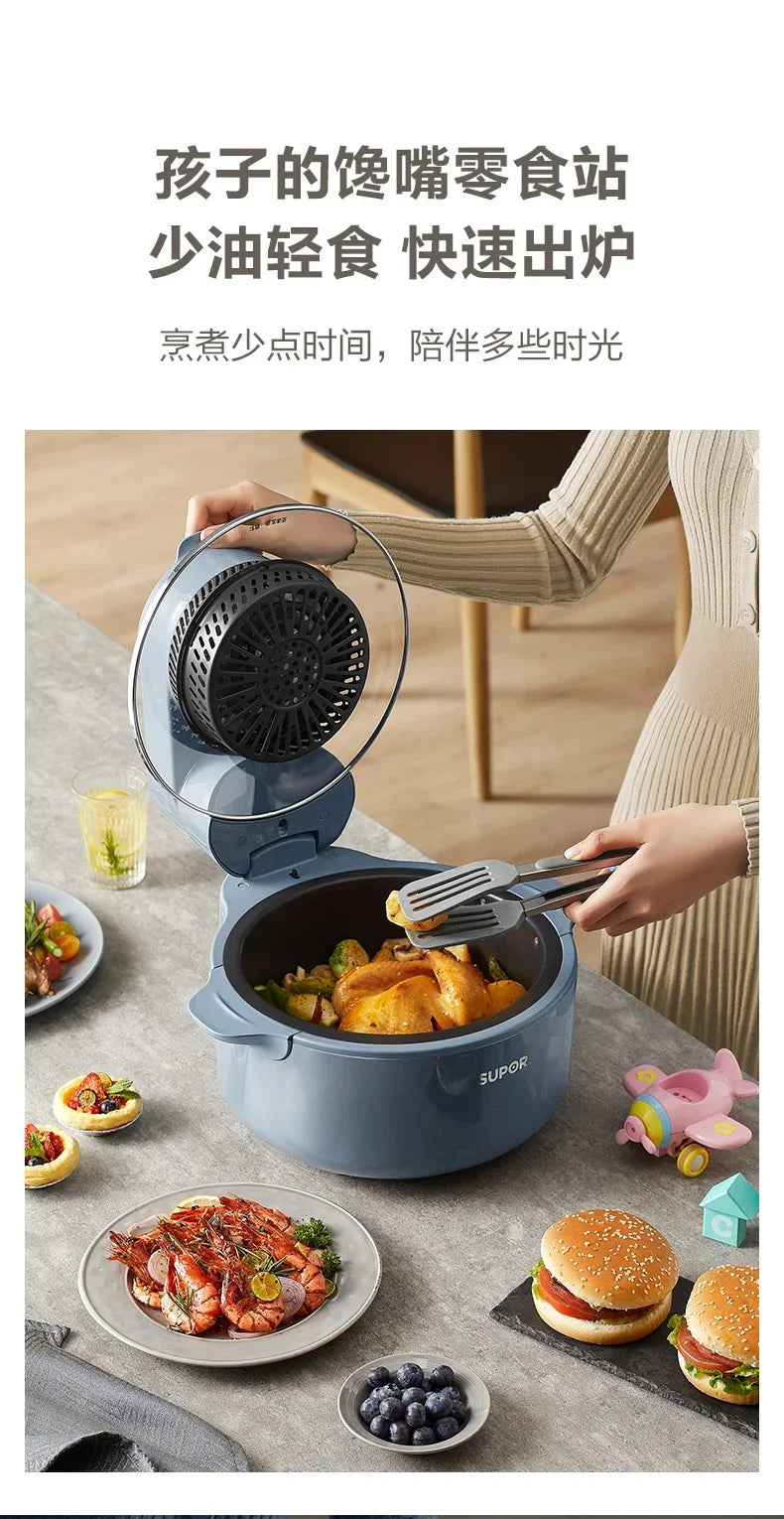 Visible 5L Large Capacity Air Fryer: Intelligent Household Oil-Free Steam Fryer.