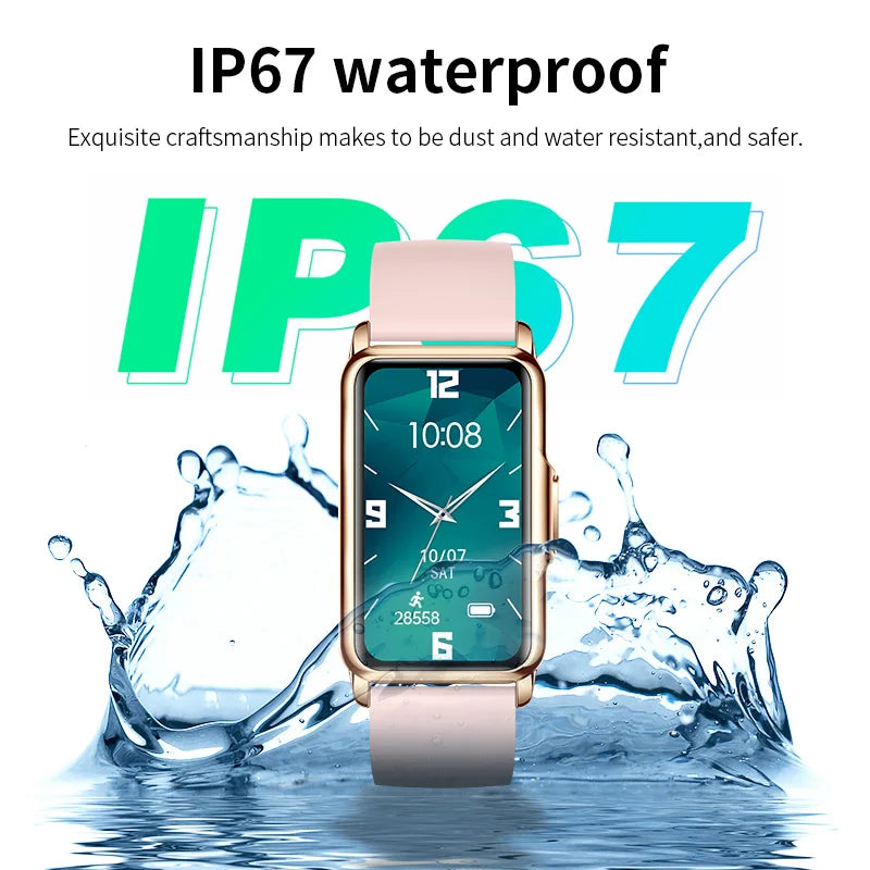Smart Bracelet Women Smartwatch Men Heart Rate Blood Oxygen Waterproof Sport Fitness Smart Band Watch Call Reminder Ladies+Gift
