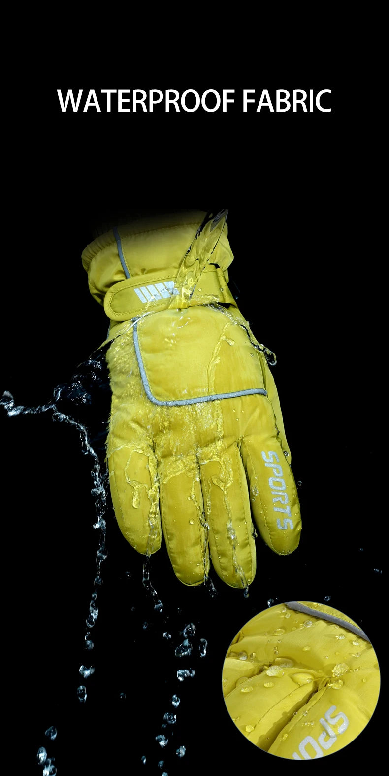 Men's AND WOMEN'S Professional Winter Warm Skiing Gloves, Warm Snow Gloves, Waterproof Motorcycle Gloves, Smile 506 Touch Screen