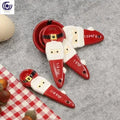 4pcs Christmas Measuring Spoons Set, 3D Hand-painted Ceramic Bowl Measuring Cup, Baking DIY Cake Flour Kitchen Accessories Gift