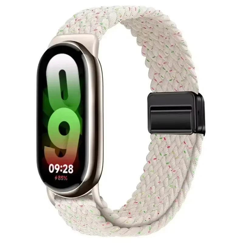 Adjustable Nylon Strap for Xiaomi Mi Band 10/9 Magnetic clasp bracelet Accessories for Xiaomi Mi Band 8/mi 9/10 Smart Watch Belt