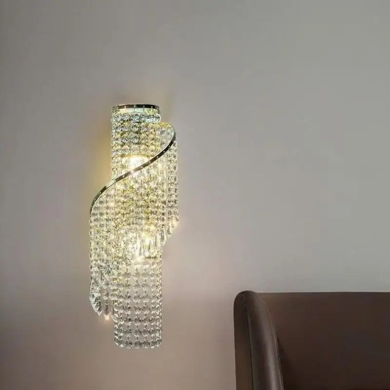 Luxurious Golden Crystal Wall Lamp - Led Wall Lamp. Suitable For Living Room, Bedroom, Corridor And Home Decoration.