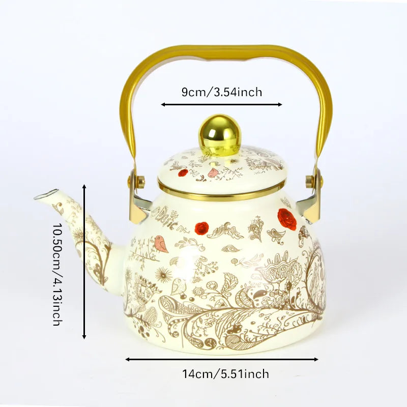1.2L Household Enamel Boiling Kettle Outdoor Kitchen Cookware Can Make Coffee Milk Boiling Water Kettle