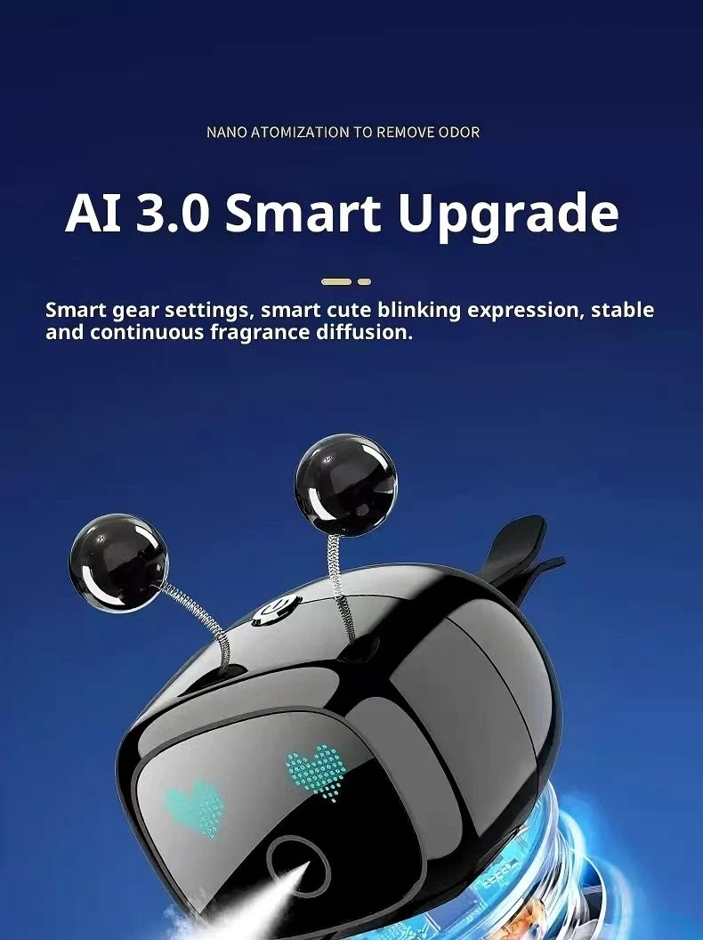 Smart Robot Car Air Vent Perfume Clip Auto On/Off with Car Start New Spring Summer Style Long Lasting Fragrance Odor Eliminator