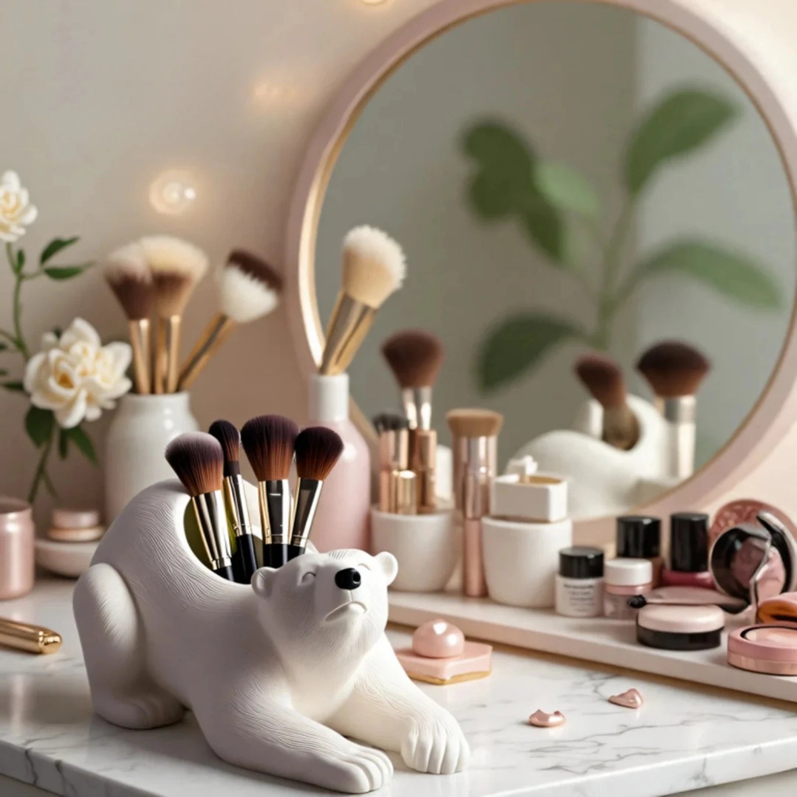 Polar Bear Silicone Mold Bear Flowerpot Molds Succulent Flowerpot Clay Cement Plaster Molds Home Garden Flower Pots Mould