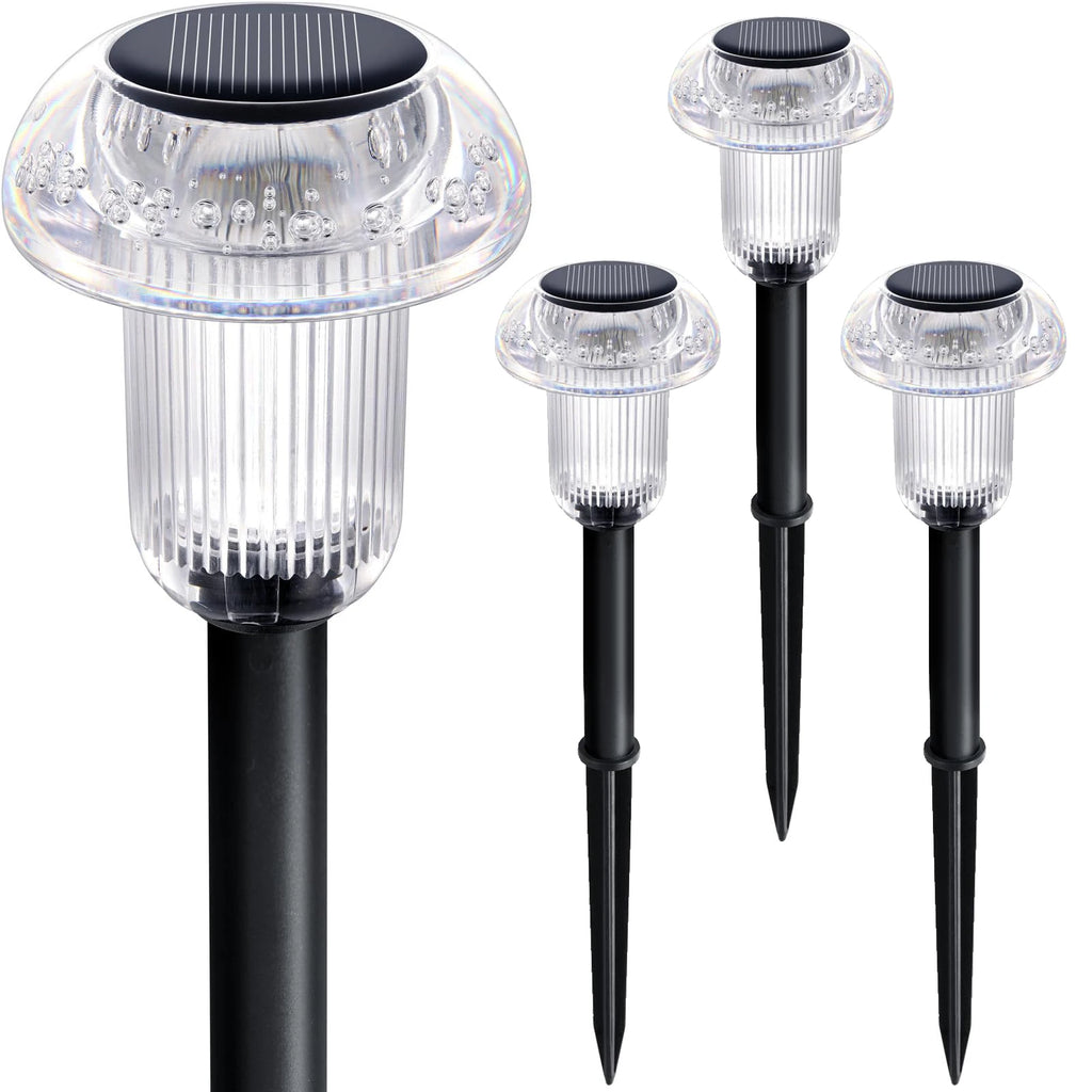 4pcs LED Solar Outdoor Pathway Lights Mushroom Solar Path Walkway Lighting Waterproof For Landscape Yard Lawn Garden Decorative