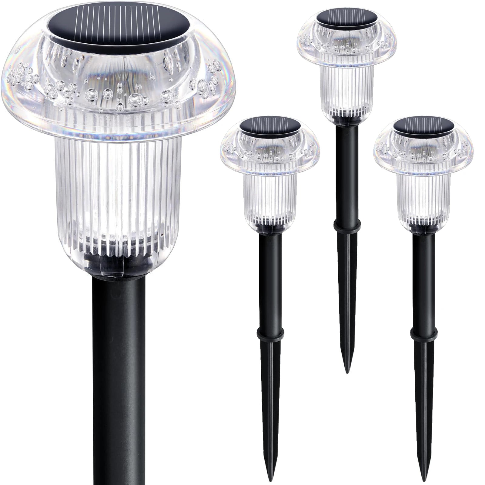 4pcs LED Solar Outdoor Pathway Lights Mushroom Solar Path Walkway Lighting Waterproof For Landscape Yard Lawn Garden Decorative