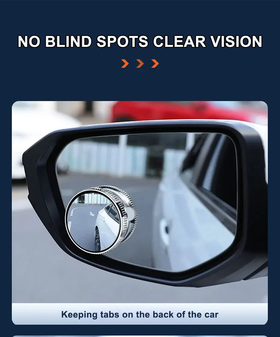 SEAMETAL 2pcs Wide Angle Car Blind Spot Mirrors 360 Adjustable Car Auxiliary Rearview Mirrors HD Suction Cup Small Round Mirror