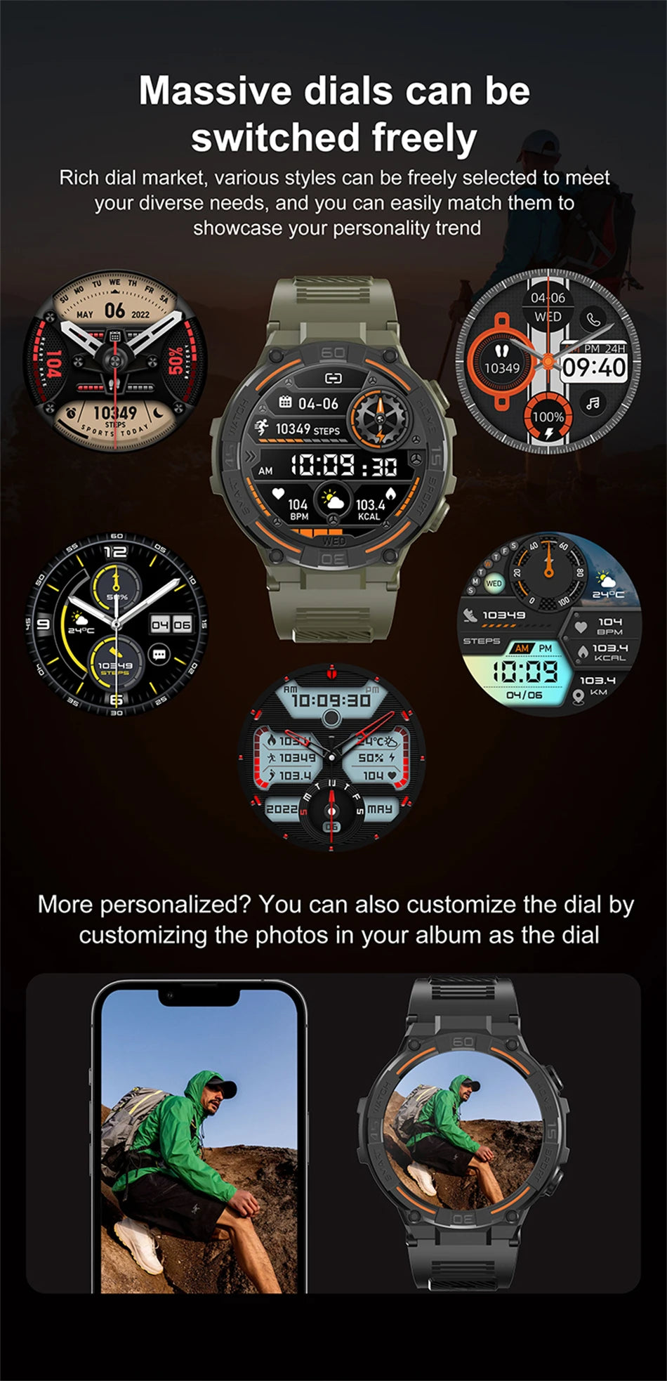 2026 New Military Outdoor Smart Watch GPS 1.52" Ultra HD Display Bluetooth Call Heart Rate IP69K Waterproof AI Smartwatch Men