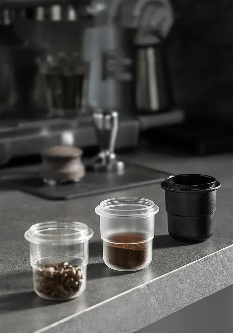 58mm Coffee Portafilter Dosing Cup Black Clear Espresso Sniffing Mug Coffee Dosing Cup Anti-flying powder Coffee Machine tools