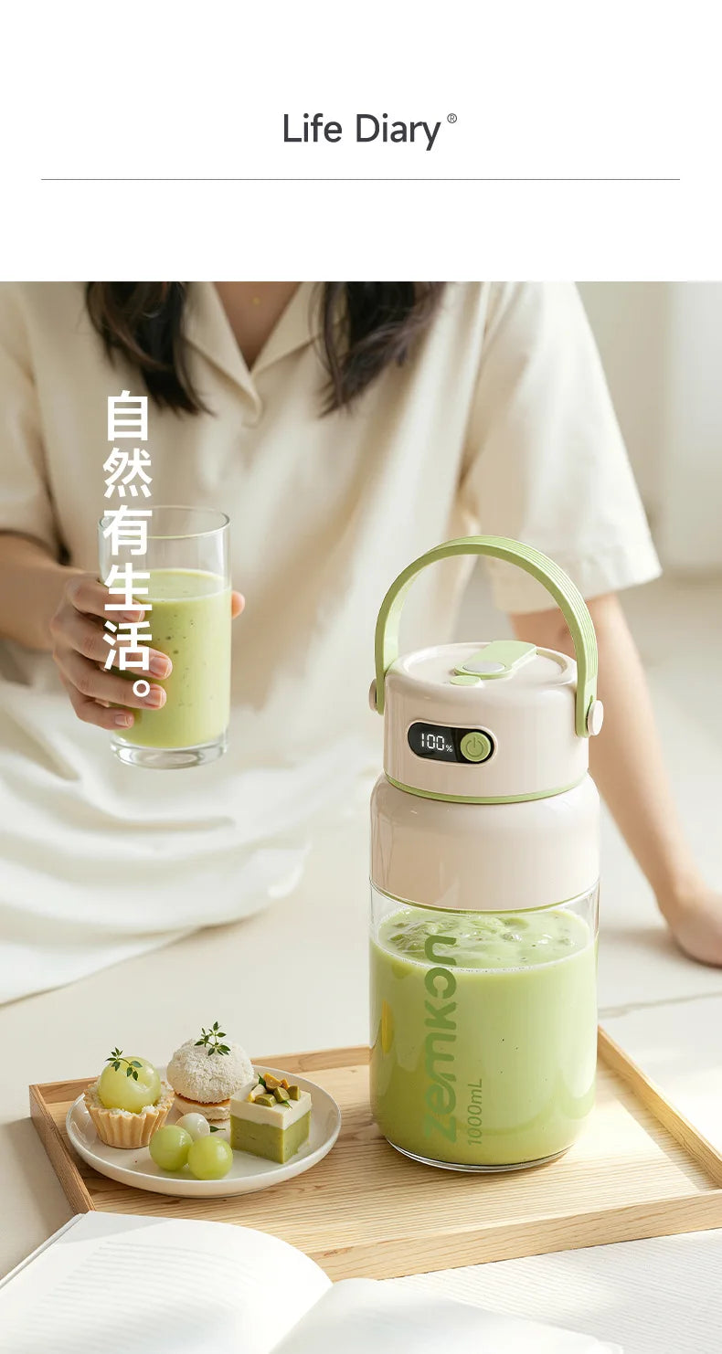 1000ML Portable Blender USB Electric Juicer Fruit Mixers Fruit Home Smoothies Mixer Multifunctional Juice Maker Machine Blender