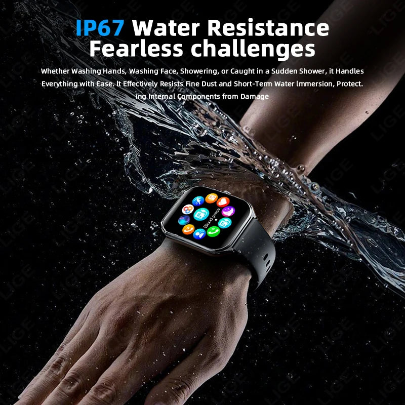 New Ultra Thin Smart Watch Men 1.96" AMOLED 360*360 HD Pixel Display Always Show Time Call Reminder Smartwatch For Android IOS