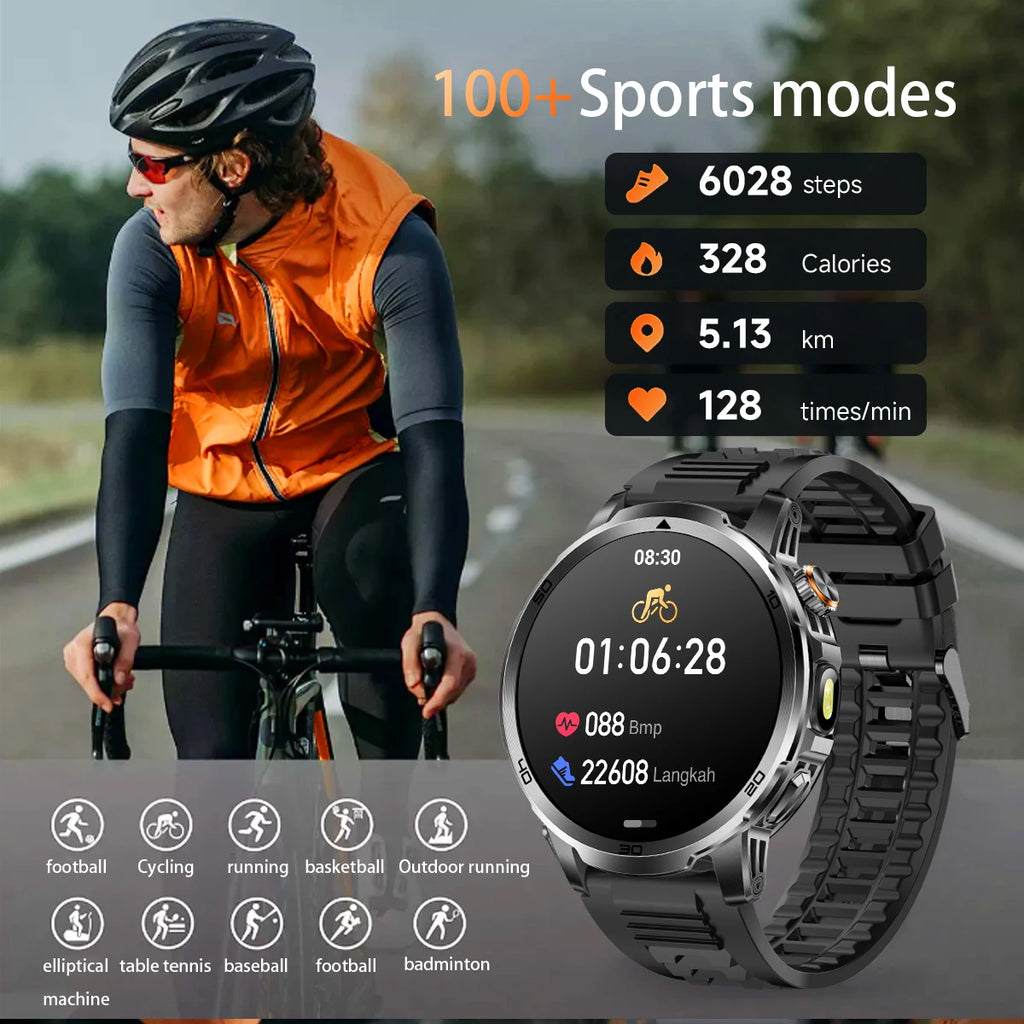2026 Military T-Rex 3 Smart Watch Fitness Clock Men 466*466 AMOLED Screen 1000mAh Battery Flashlight Call Waterproof Smartwatchs
