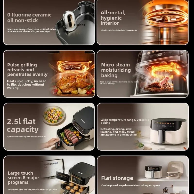 Air Fryer for Home Metal Cavity Electric Fryer Oven 0 Fluorine Ceramic All-in-one2026new Arrival