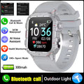 2026 Rugged Military Smart Watch Men's Outdoor Watch LED Flashlight 2.01'' HD Touch Screen Voice Bluetooth Call Smartwatch Gifts
