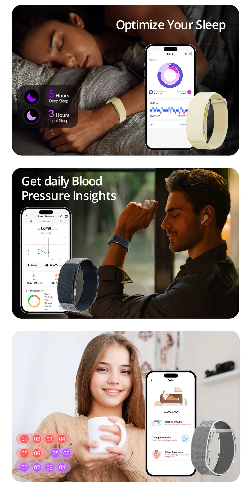 LIGE ECG+PPG Smart Bracelet Men Women Uric Acid Body Fat Body Temperature BP Five Organ Health Smartwatch Sports Fitness Band